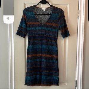 Monteau Multicolor Striped V-Neck Dress
